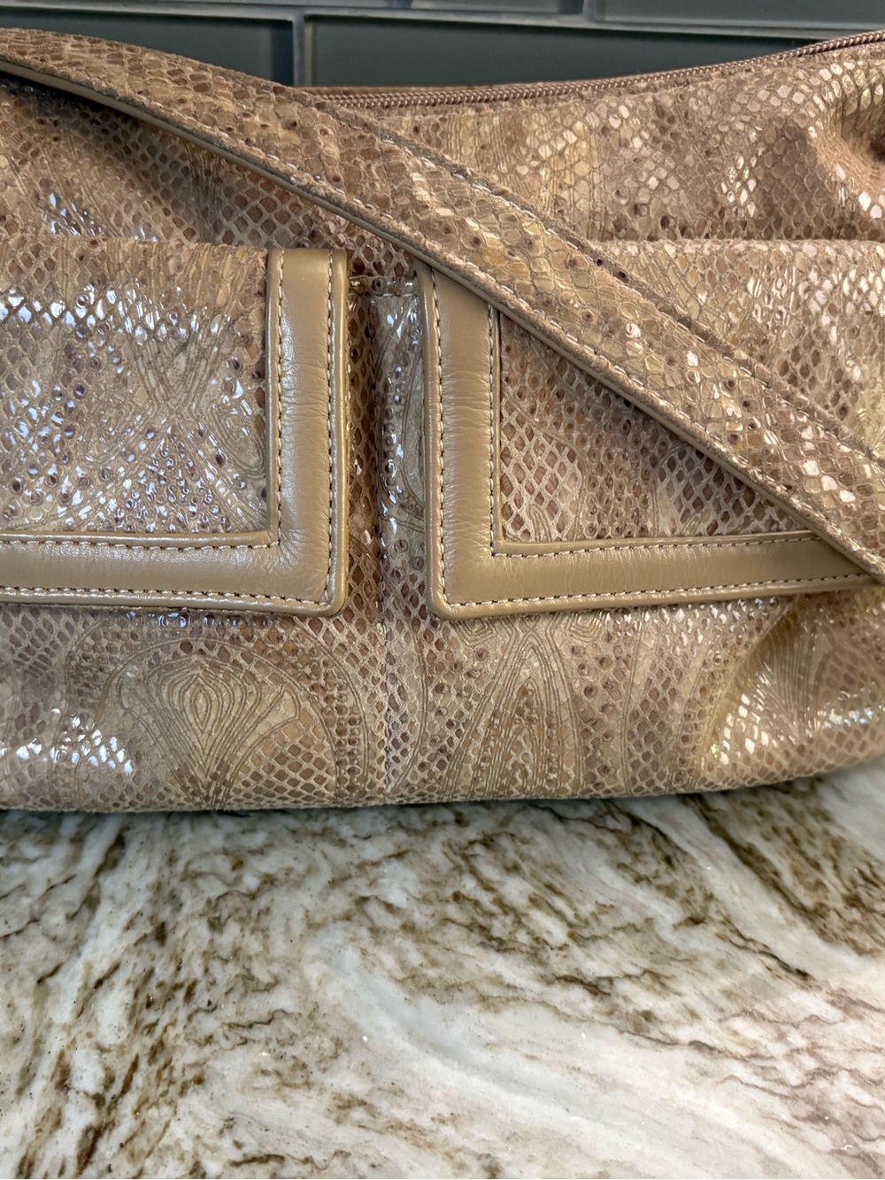 Bags by Pinky Vintage Snakeskin Leather Handbag - Picture 2 of 14
